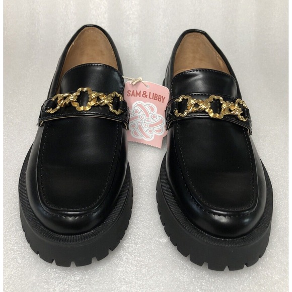 Sam & Libby Women's Black Rylan Lug Sole Loafer Low Top Slip-On 8.5 NEW - Picture 3 of 16
